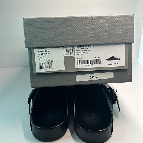 Balenciaga Women’s SUNDAY MULE ISunday Mule black matte calfskin - Picture 11 of 12